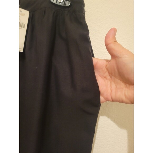 NWT By Anthropologie Wide-Leg Eyelet Crop Pants Black Embroidery Pockets Women 6 - Picture 9 of 12